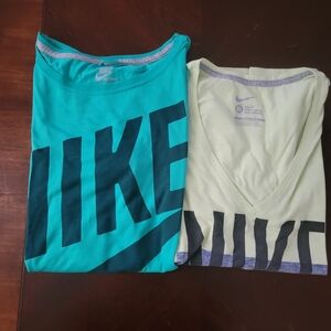 Nike Teal and Light Green T-Shirt Duo